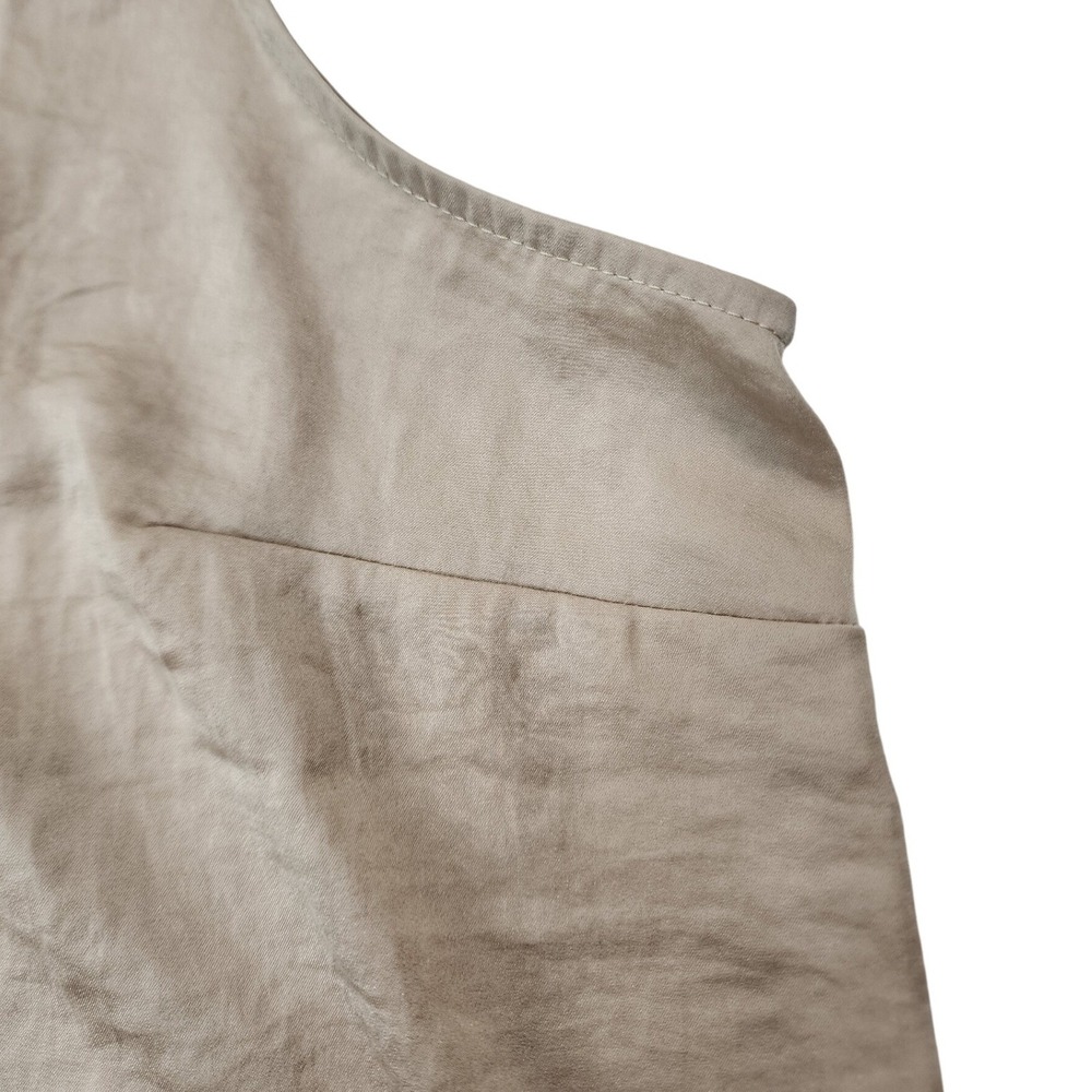 Chico's Khaki Poly Tank 2(12/L) Cotton Trim‎ Earthy Neutral Capsule Quiet Luxury - Picture 2 of 9